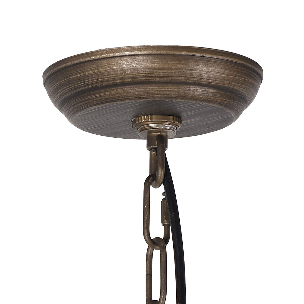 Anmytek 4-Lights Trapezoid Metal Pendant Lamp Bronze Finished Retro Rustic Vintage Industrial Edison Hanging Light Fixture Ceiling Lamp Chandeliers