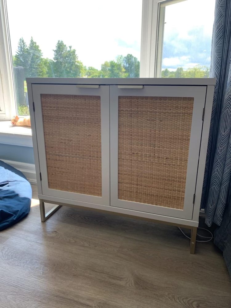 Anmytek Storage Cabinet with 2 Rattan Doors Buffet Sideboard