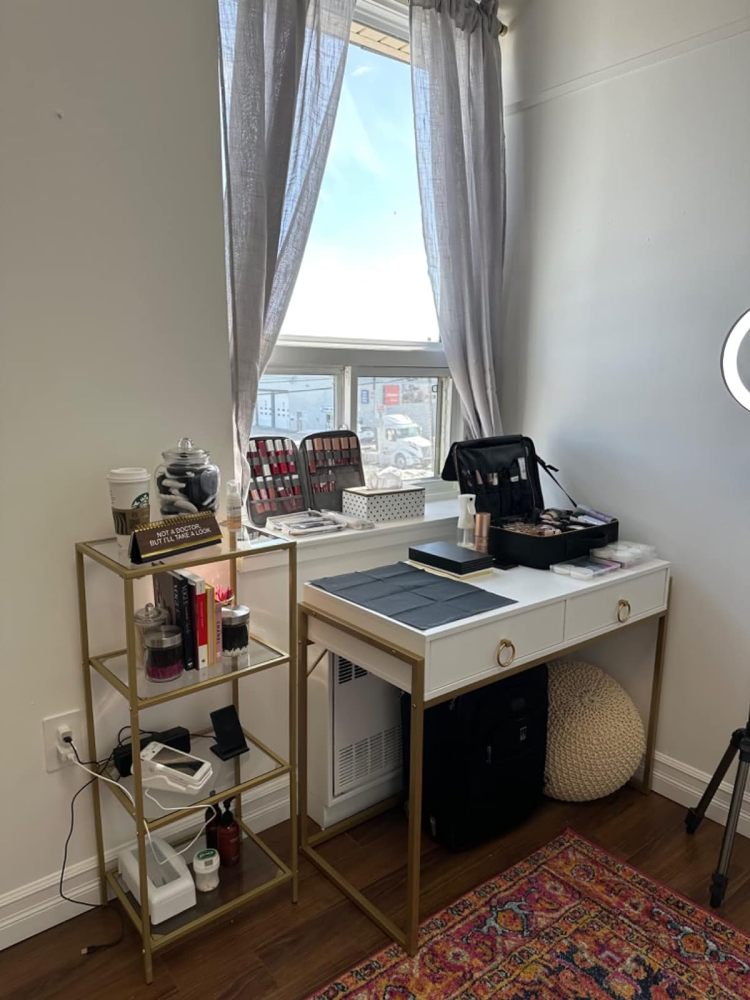 Anmytek Home Office Writing Desk 2 Drawers Makeup Vanity Table
