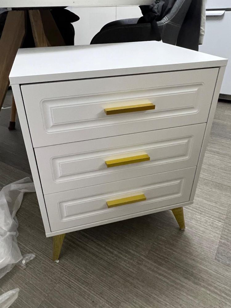 3 Drawers Nightstand, Modern Bedside Table Sofa End Table