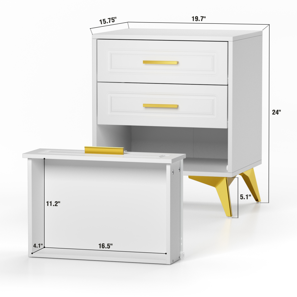Anmytek Nightstand 3 Drawers End Side Table Modern Bedside Table