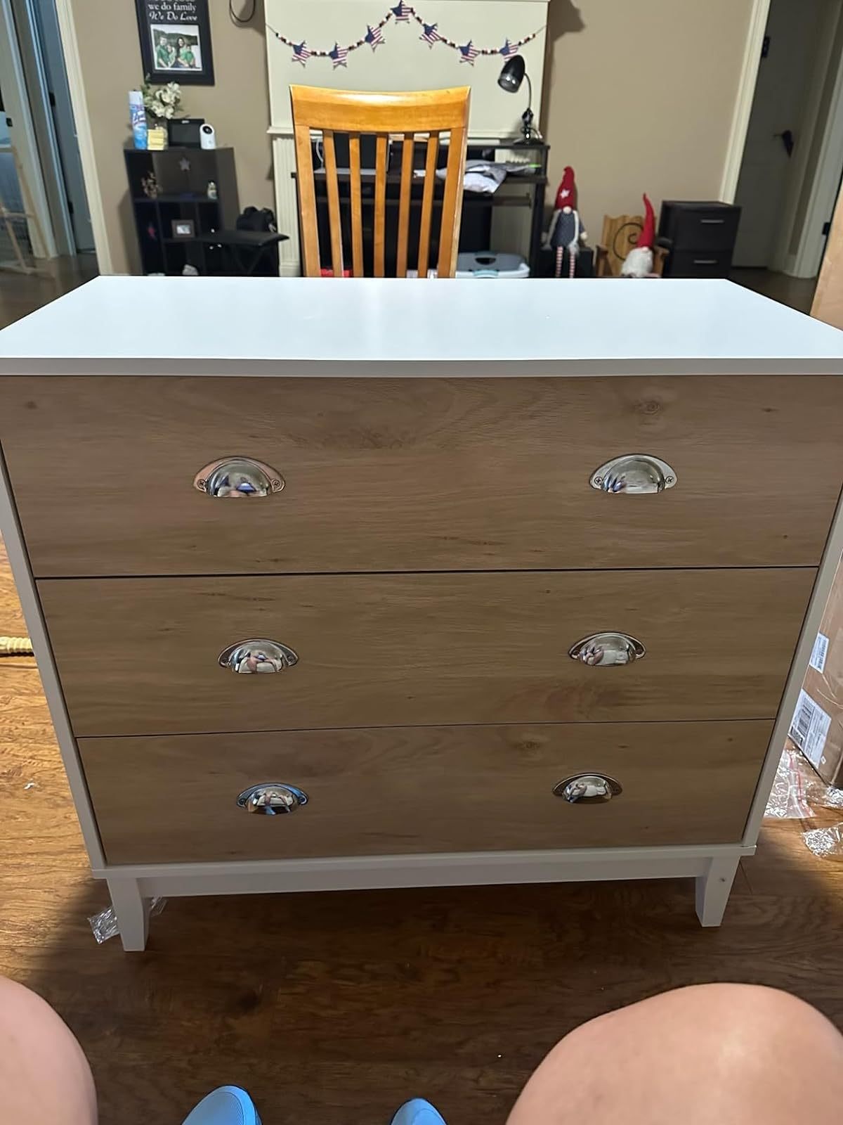 Anmytek Wooden Dresser, Modern Chest of Drawer with Spacious Closet Storage Drawers, Fashion Wood Dresser for Living Room Natural