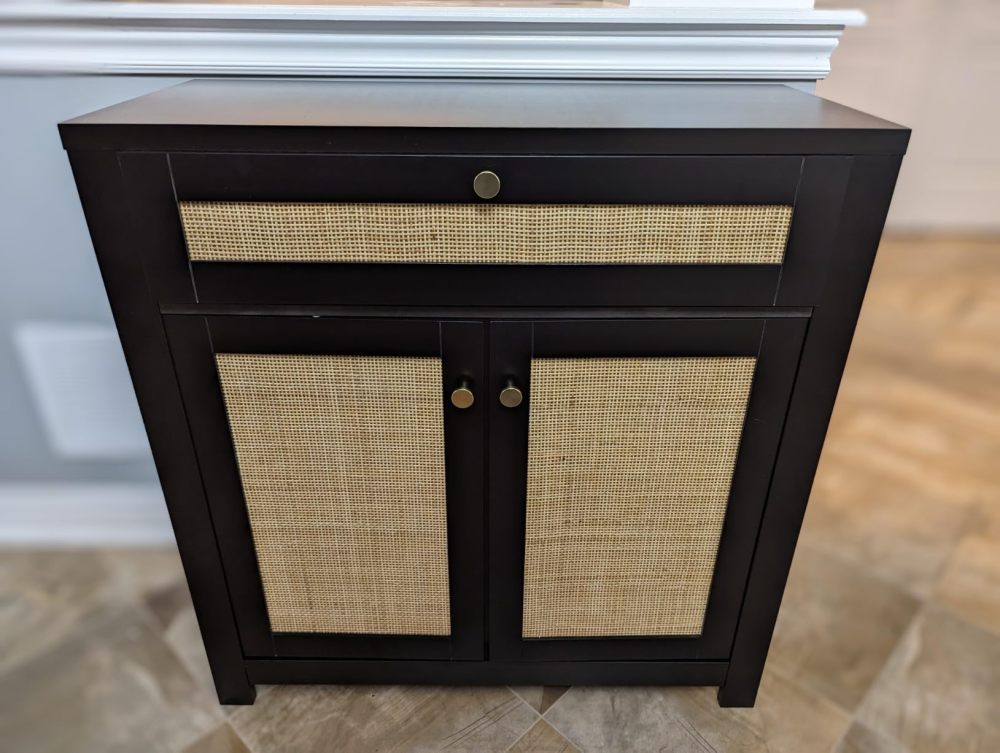 Anmytek Rattan Sideboard Cabinet, Kitchen Buffet Cabinet Storage with Door and Drawer Console Table