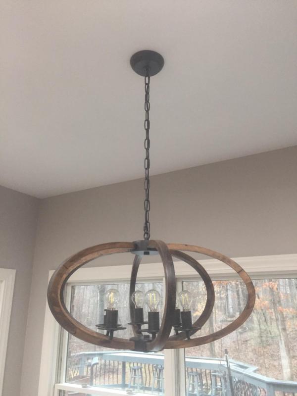 Anmytek Metal Chandelier Frame Adjustable Chain Pendant Lighting  Hanging Light