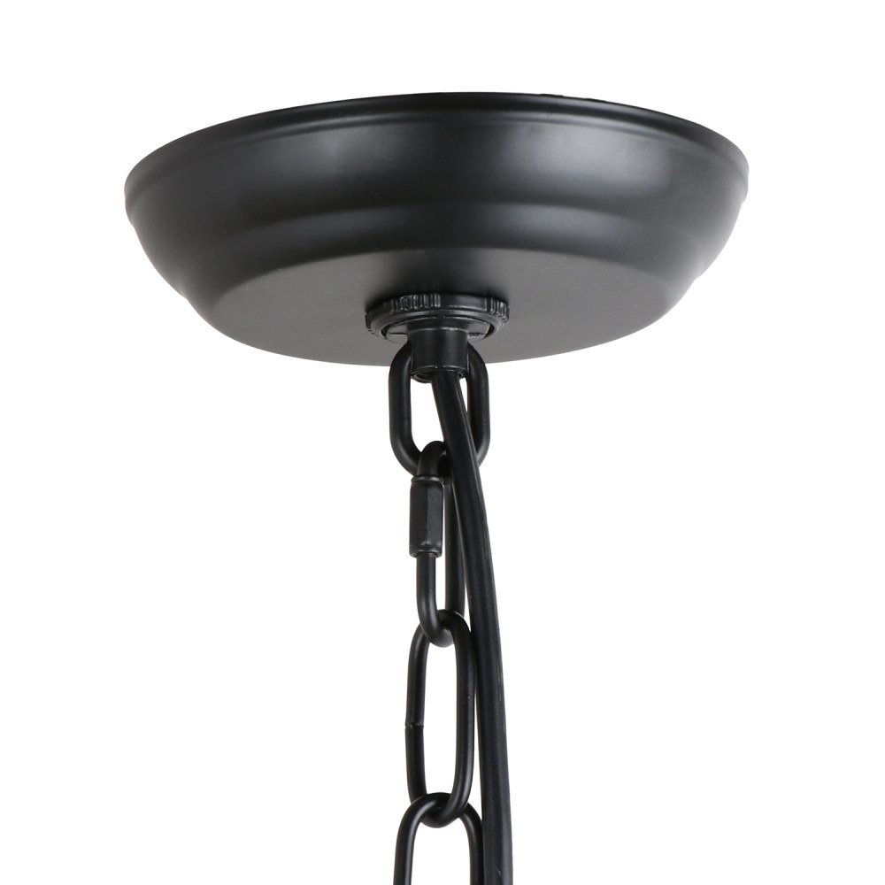 Anmytek Round Wood Chandelier, Simple 1-Light Farmhouse Pendant Lighting Fixture for Foyer Bedroom Living Room