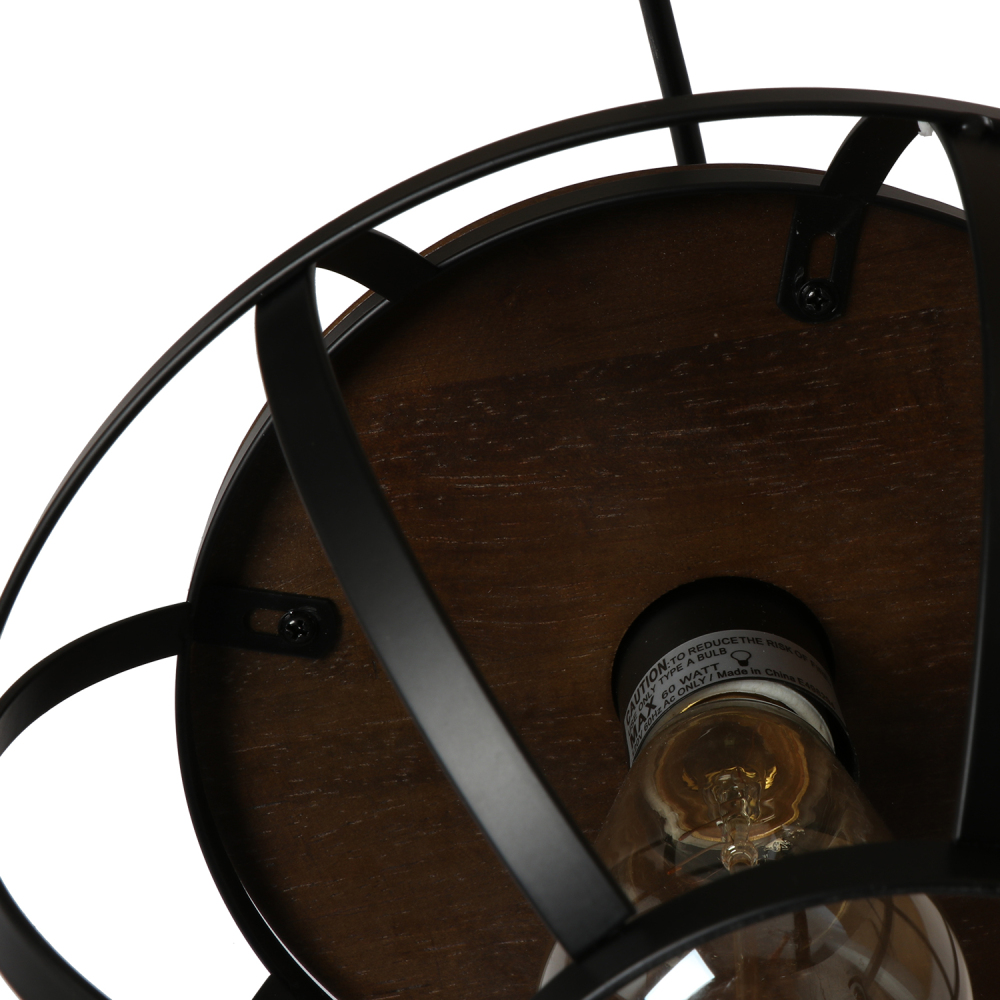 Anmytek Industrial Globe Hanging Light Fixtures Modern Black Pendant Island Lights for Kitchen Spherical Cage Farmhouse Chandelier