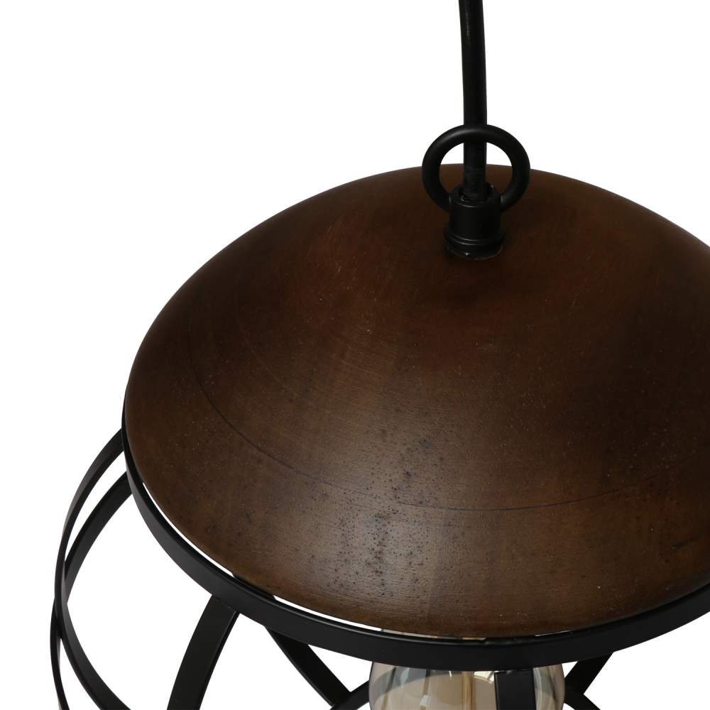 Anmytek Industrial Globe Hanging Light Fixtures Modern Black Pendant Island Lights for Kitchen Spherical Cage Farmhouse Chandelier