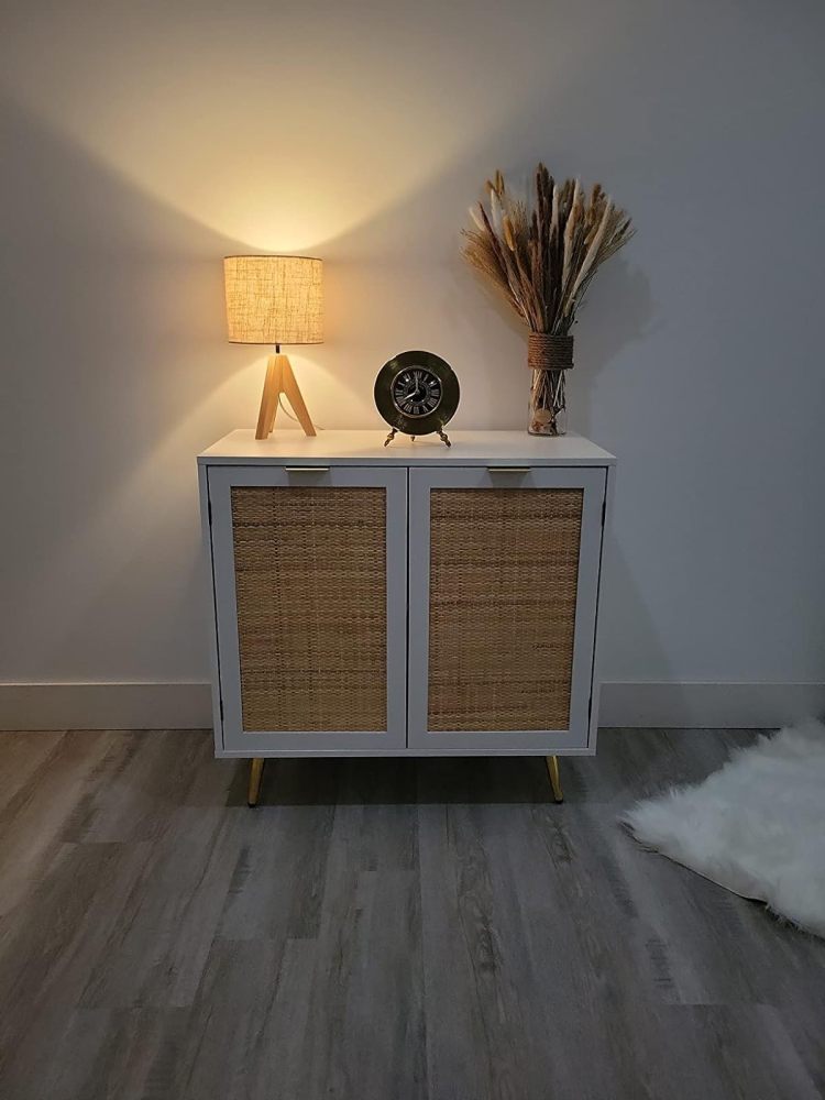 Anmytek Rattan Storage Cabinet Sideboard Buffet Cabinet