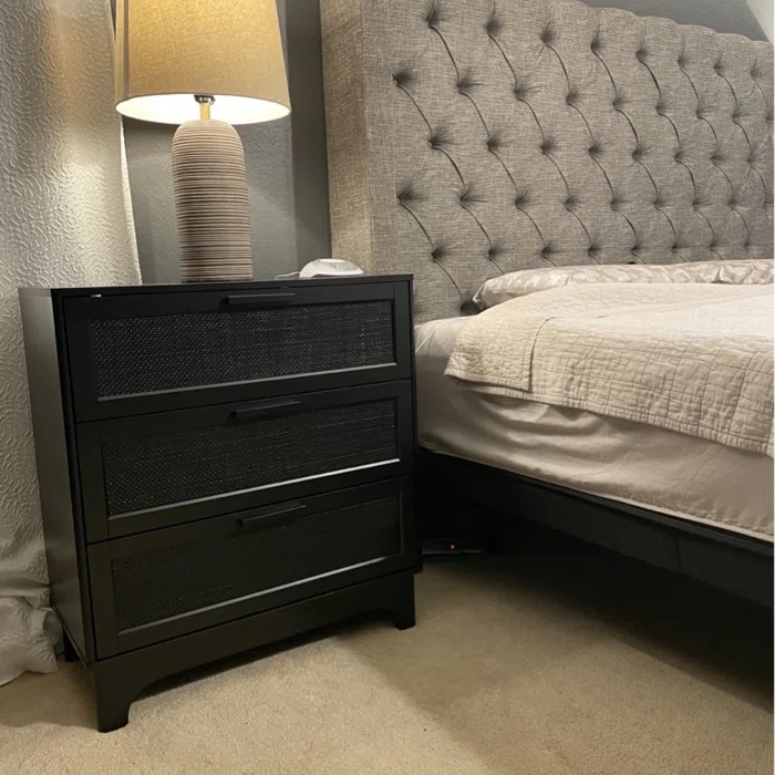 Anmytek 35" H Rattan Dresser 3 Drawer Dresser