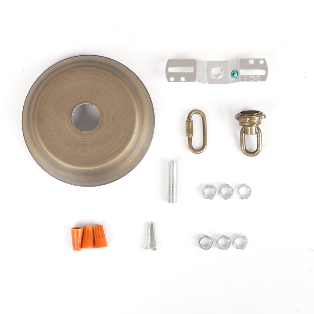 Anmytek 5" Standard Light Canopy Kit with Maximum Fixture Weight of 40 Pounds Metal Ceiling Plate for Chandelier Pendant Lighting Flower Basket or DIY Projects, Bronze