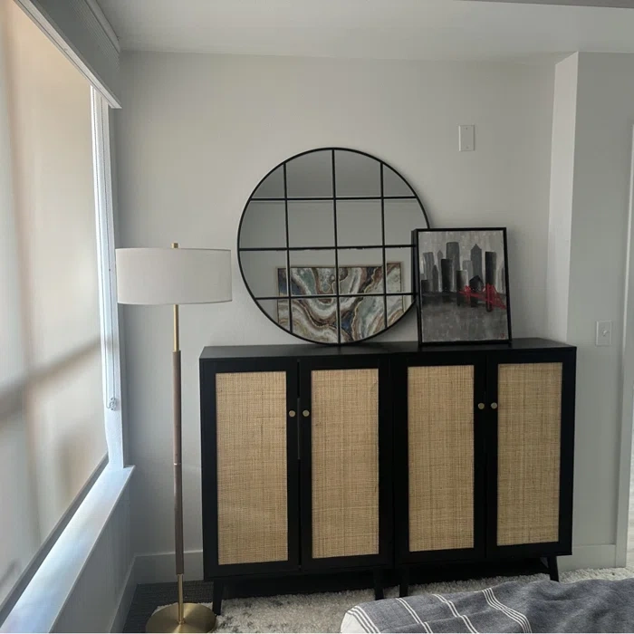 Anmytek Rattan Cabinet, 44" H Sideboard Storage Cabinet