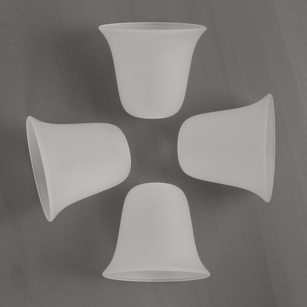 Anmytek 4 Pack Bell Shaped Frosted Glass Lamp Shade, Lighting Fixture Accessory Lampshade Glass Replacement with 1-5/8-inch Opening Fitter