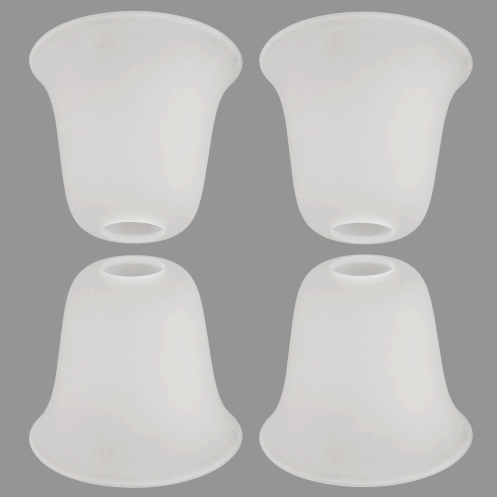 Anmytek 4 Pack Bell Shaped Glass Shade Replacement Frosted Light Fixture Shades for ceiling fan light wall light,Lipless with 1-5/8-inch Fitter Opening