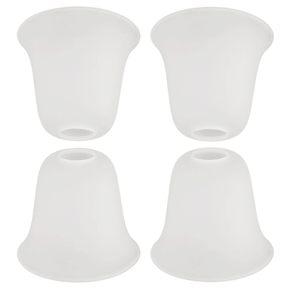 Anmytek 4 Pack Bell Shaped Glass Shade Replacement Frosted Light Fixture Shades for ceiling fan light wall light,Lipless with 1-5/8-inch Fitter Opening