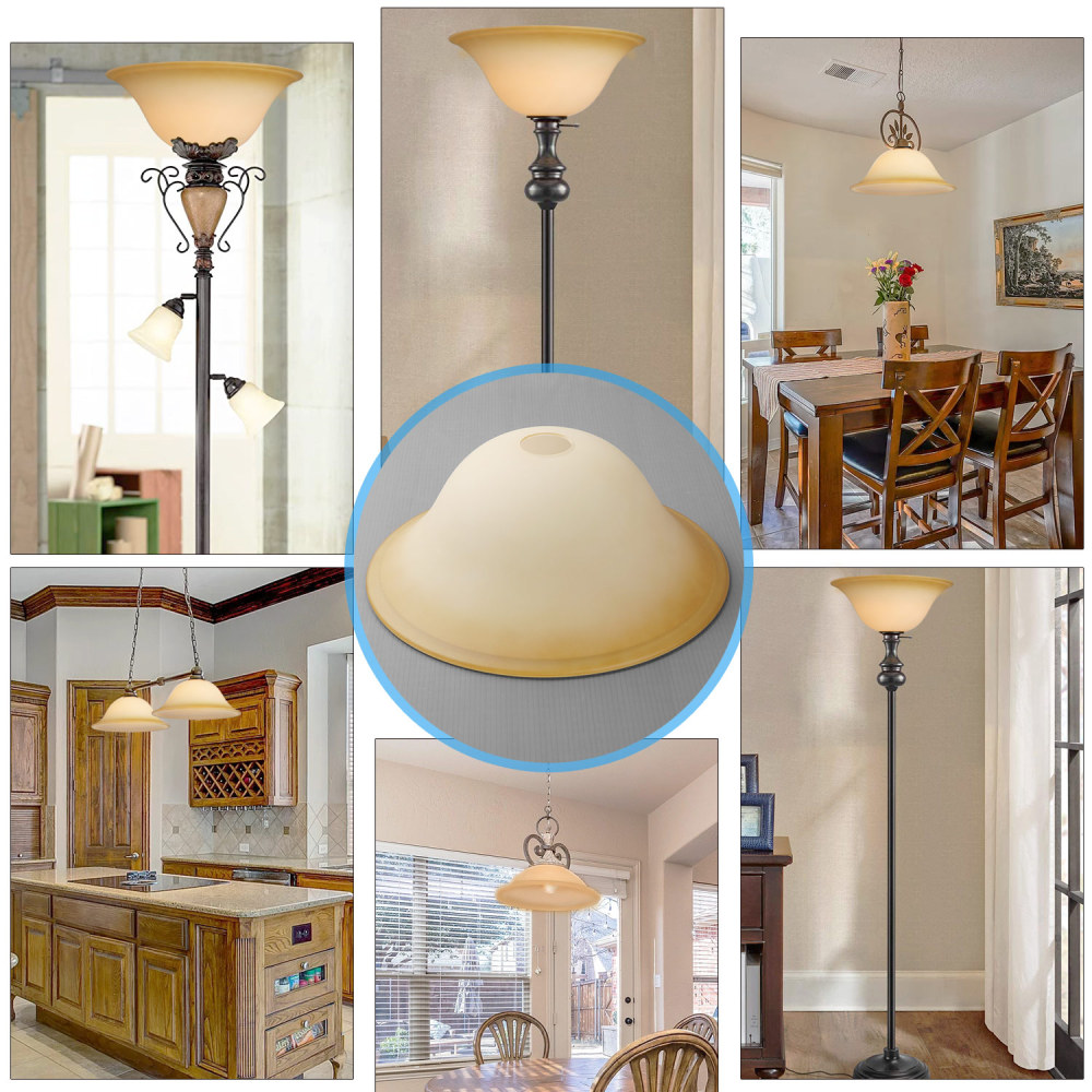 Anmytek Small Floor Lamp Glass Shade Replacement Globe -Fitting Opening 1.625" Modern Frosted Style Light Fixture Shade, Height: 4.13 inches, Width: 9.45 inches. Lipless