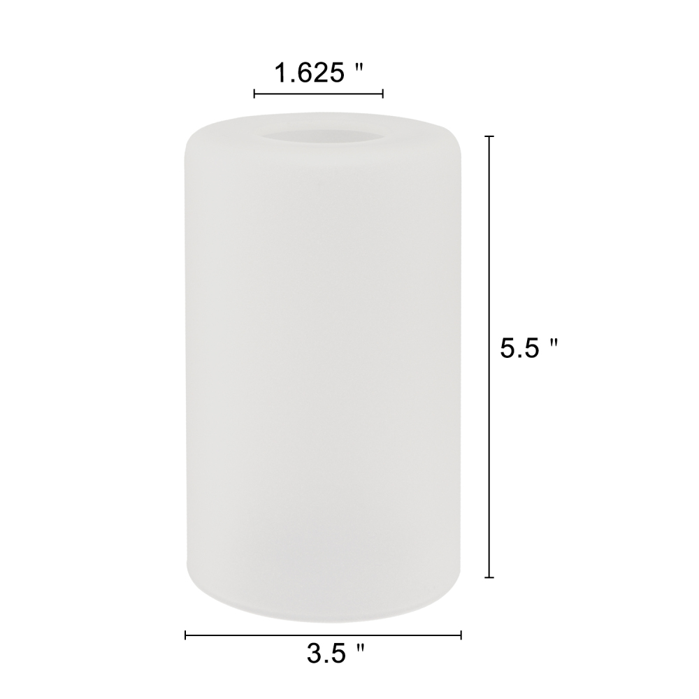 Anmytek Frosted Glass Shades Replacement Cylinder Lamp Shade Lipless with 1-5/8 inch Fitter 4 Pack