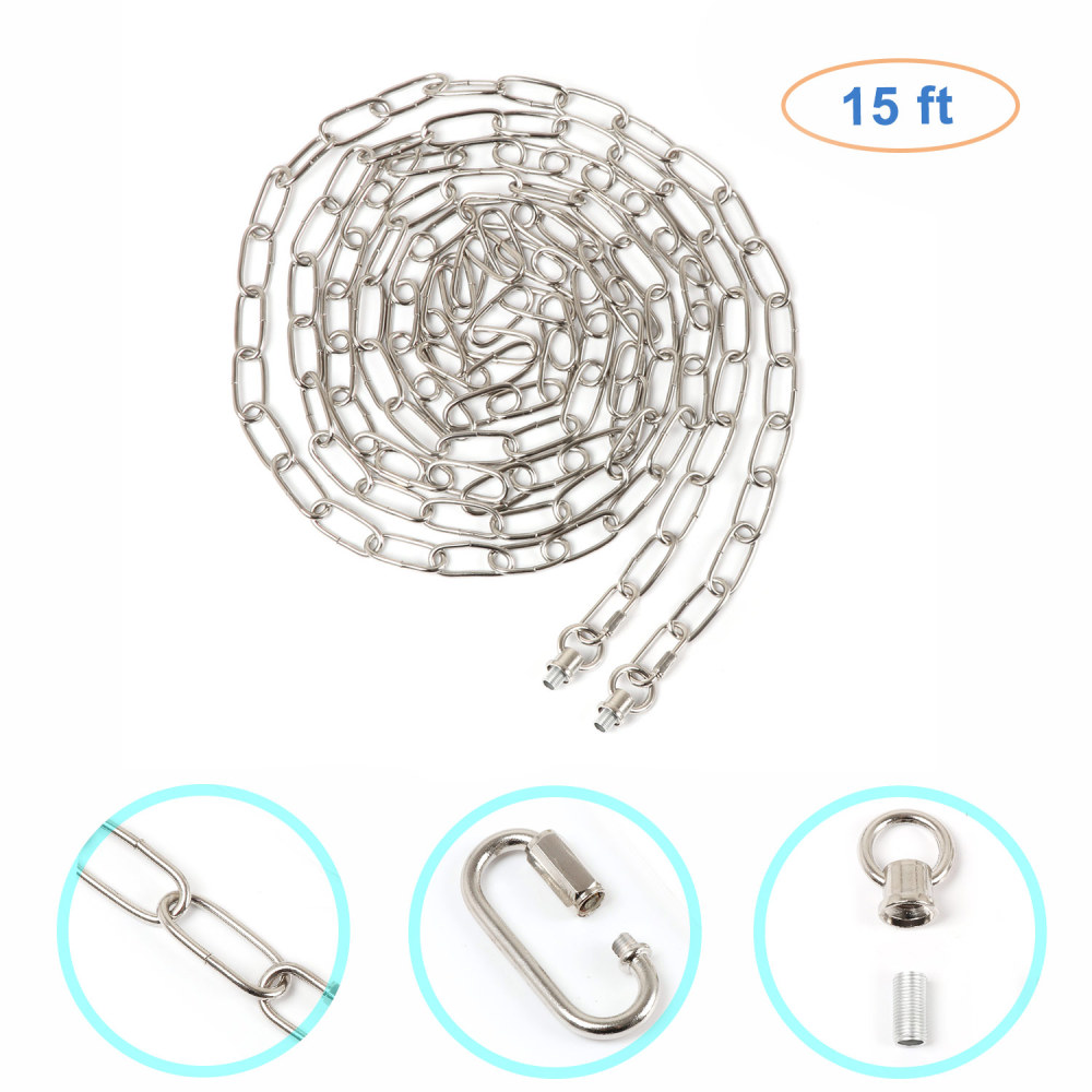 Anmytek Pendant Light Fixture Chain Heavy Duty 15 Feet Chandelier Chain Hanging Chain for Fruit Basket Lantern Plant Supports to 65 lbs Maximum Weight