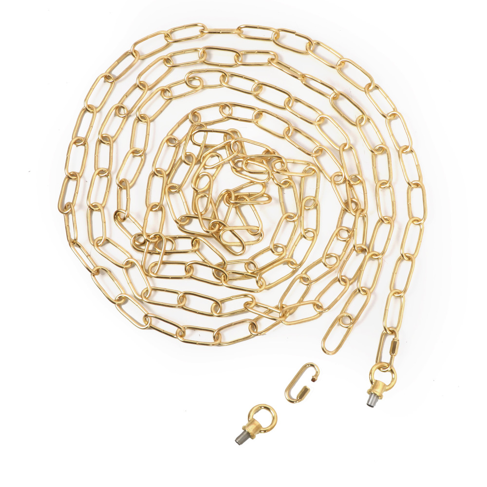 Anmytek Gold Pendant Light Fixture Chain Heavy Duty 15 Feet Chandelier Chain Hanging Extension for Fruit Basket Lantern Plant Supports to 65 lbs Maximum Weight