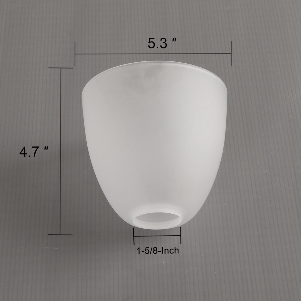 Anmytek Bell Shaped Glass Shade Frosted Style Glass Shades Replacement for Ceiling Fan Light Wall Light and Pendant, Lipless with 1-5/8 inch Fitter Opening, 3 Pack