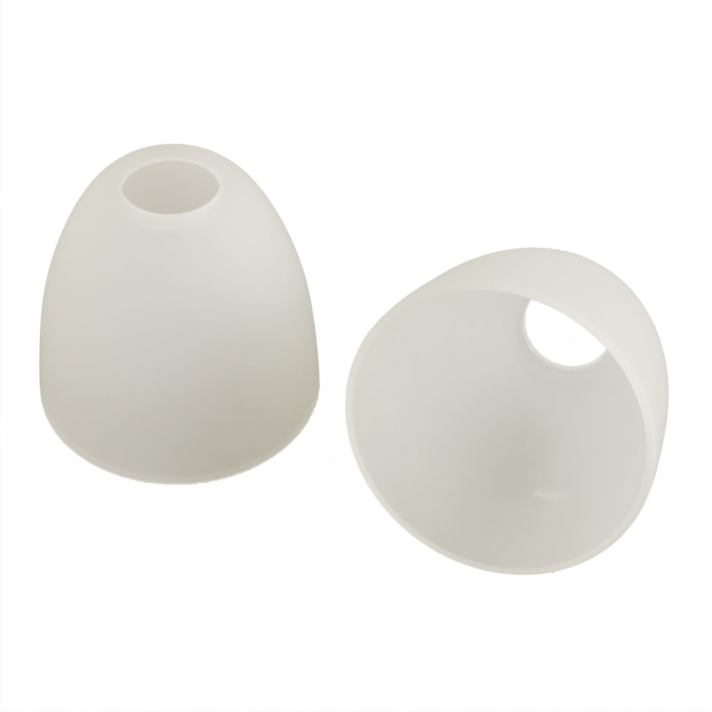 Anmytek 2 Pack Bell Shaped Glass Shade Frosted Light Fixture Shades Replacement for ceiling fan light wall light,Lipless with 1-5/8-inch Fitter Opening