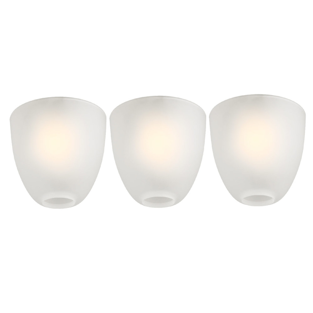 Anmytek Bell Shaped Glass Shade Frosted Style Glass Shades Replacement for Ceiling Fan Light Wall Light and Pendant, Lipless with 1-5/8 inch Fitter Opening, 3 Pack