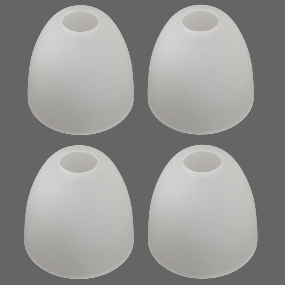 Anmytek 4 Pack Bell Shaped Glass Shade Frosted Light Fixture Shades Replacement for Ceiling Fan Light Wall Light,Lipless with 1-5/8-inch Fitter Opening