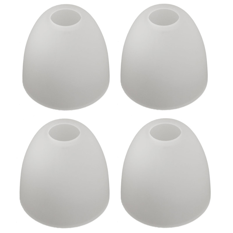 Anmytek 4 Pack Bell Shaped Glass Shade Frosted Light Fixture Shades Replacement for Ceiling Fan Light Wall Light,Lipless with 1-5/8-inch Fitter Opening