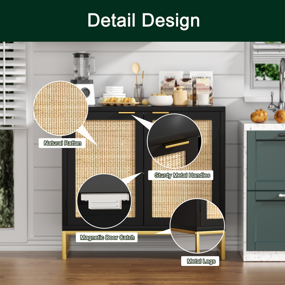 Anmytek Accent Storage Cabinet With 2 Doors Sideboard