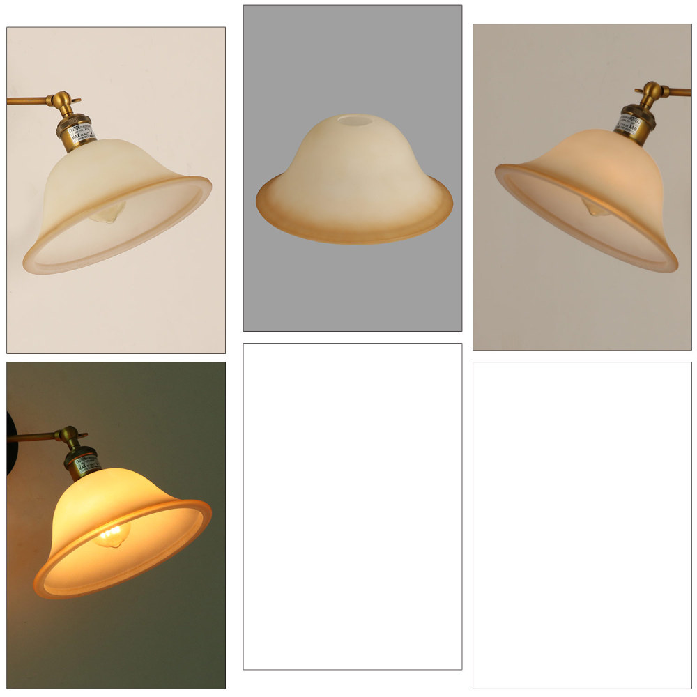 Anmytek Small Floor Lamp Glass Shade Replacement Globe -Fitting Opening 1.625" Elegant Style Small Light Fixture Shade, Height: 4.13 inch (105mm), Width: 9.45 inch (240mm). Lipless