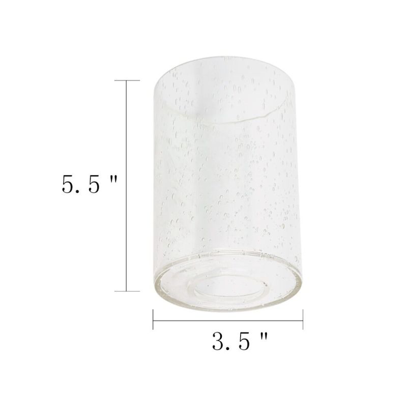 Anmytek Cylinder with Bottom Clear Bubble Glass Lamp Shade