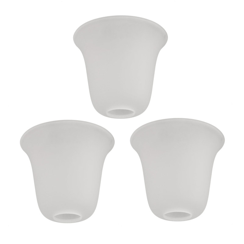 Anmytek 3 Pack Bell Shaped Frosted Glass Lamp Shade Replacement with 1-5/8-inch Fitter Opening for Ceiling Fan Light Kit Wall Sconce Pendant Light Fixture A00046