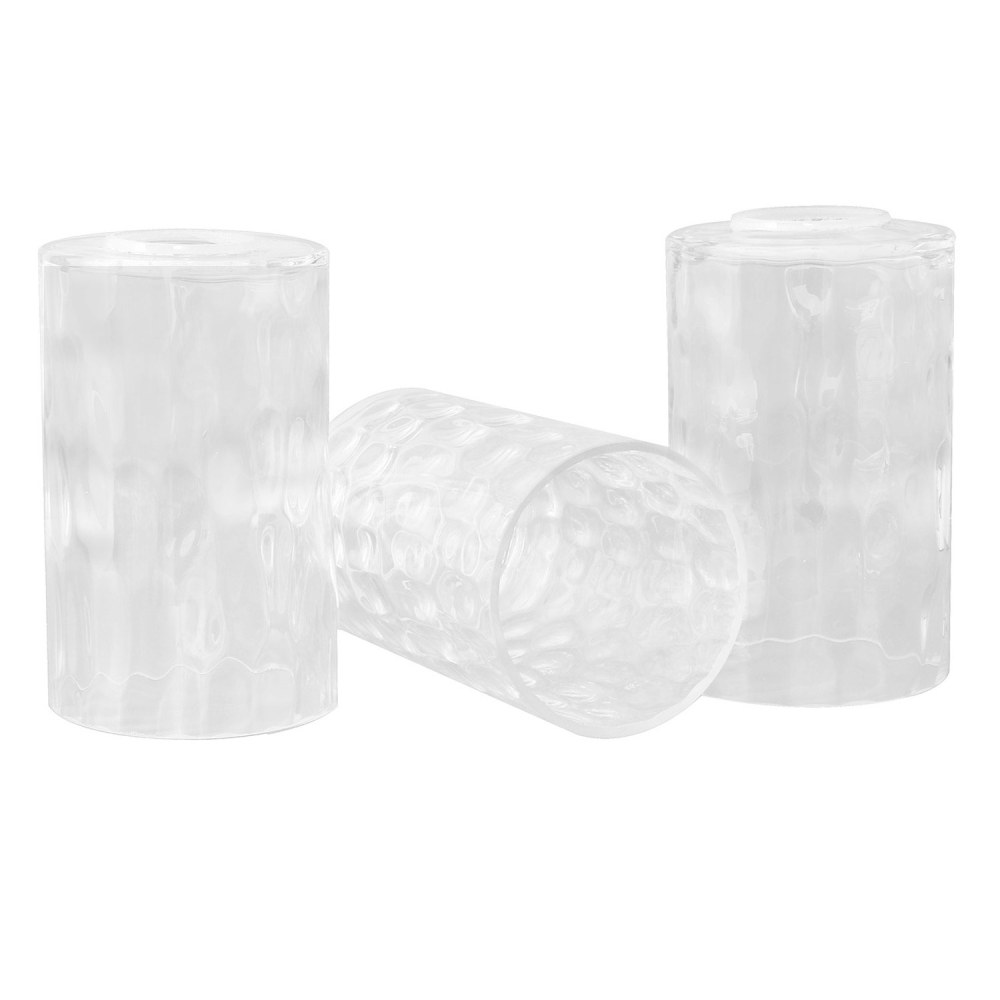 Anmytek Clear Hammered Glass Lamp Shade Replacement with 1-5/8-Inch Fitter Opening, Water Ripple Glass Lampshade Accessory for Lighting Fixture(3 Packs) A00067