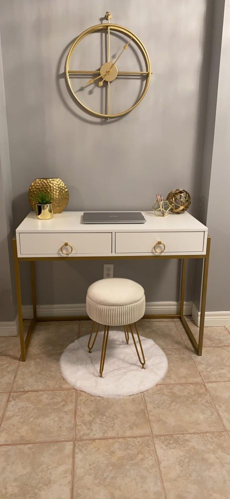 Anmytek Home Office Writing Desk 2 Drawers Makeup Vanity Table