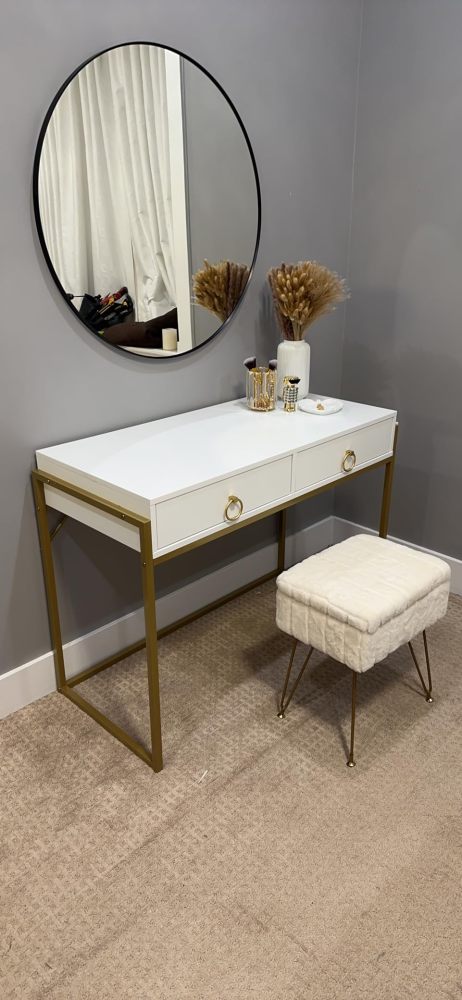 Anmytek Home Office Writing Desk 2 Drawers Makeup Vanity Table