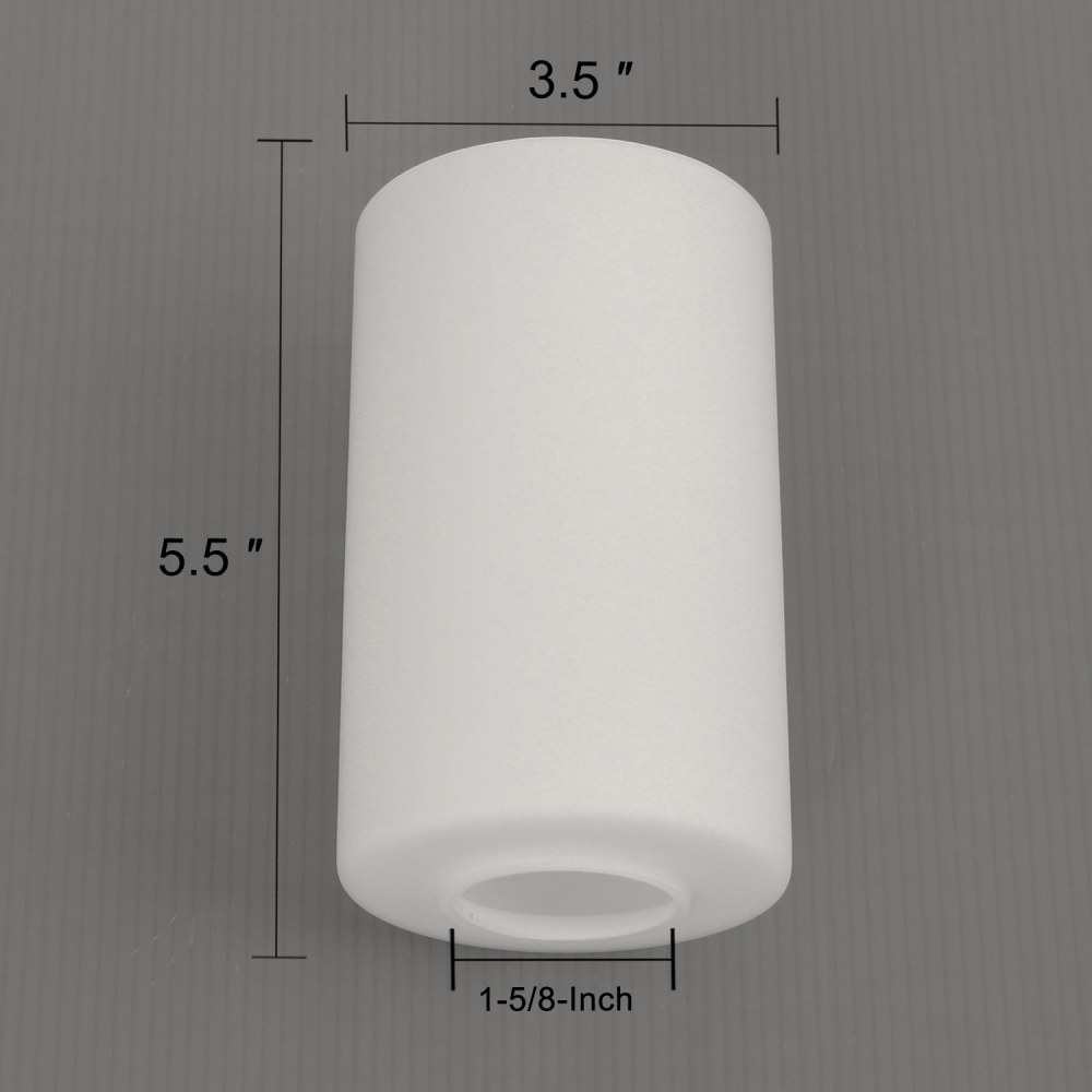 Anmytek Opal White Frosted Glass Lamp Shade Replacement with 1-5/8-Inch Opening for Chandelier Pendant Lighting Fixture A00042