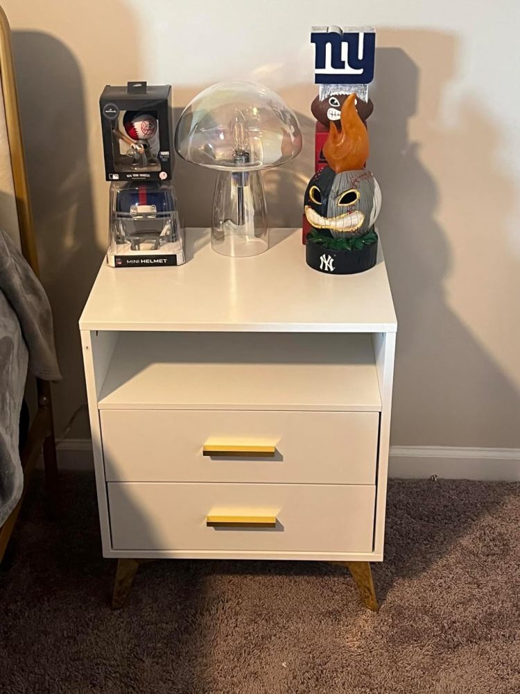 Anmytek Wood Nightstand with 2 Drawers 24''H Bedside Table