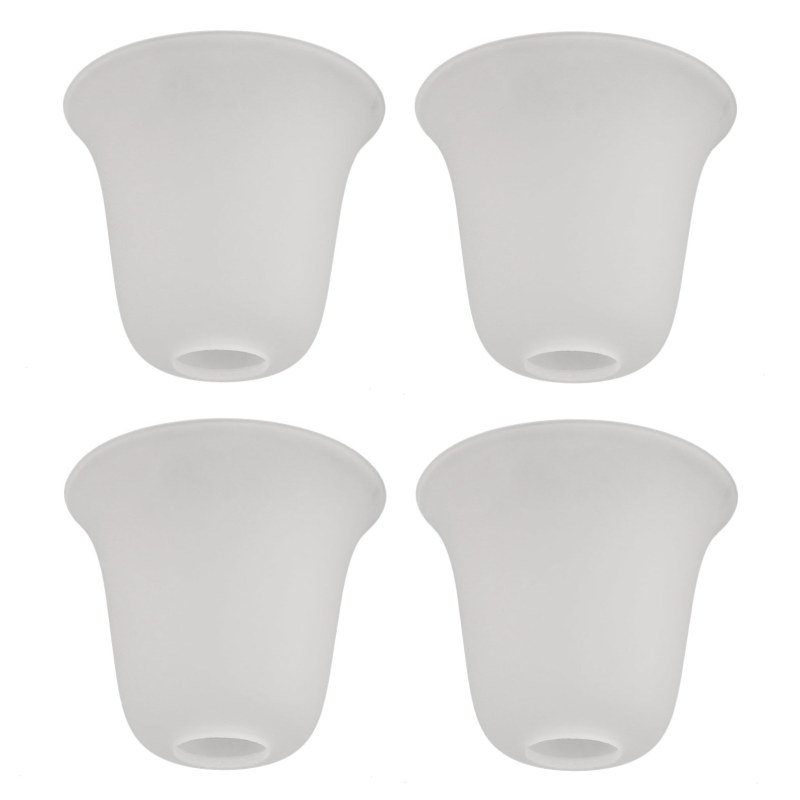 Anmytek 4 Pack Bell Shaped Frosted Glass Lamp Shade Replacement with 1-5/8-inch Fitter Opening for Ceiling Fan Light Kit Wall Sconce Pendant Light Fixture A00047