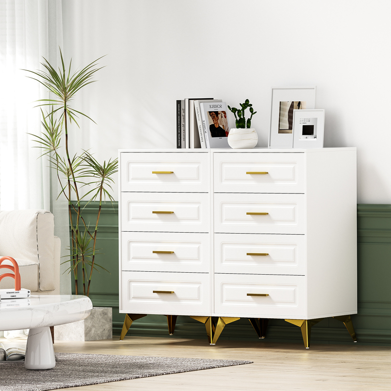 Anmytek White Dresser for Bedroom with 4 Drawers, 15.75&quot; D x 23.62&quot; W x 37.28&quot; H Modern Wood Chest of Drawer, Tall Dresser with Storage for Bedroom Living Room