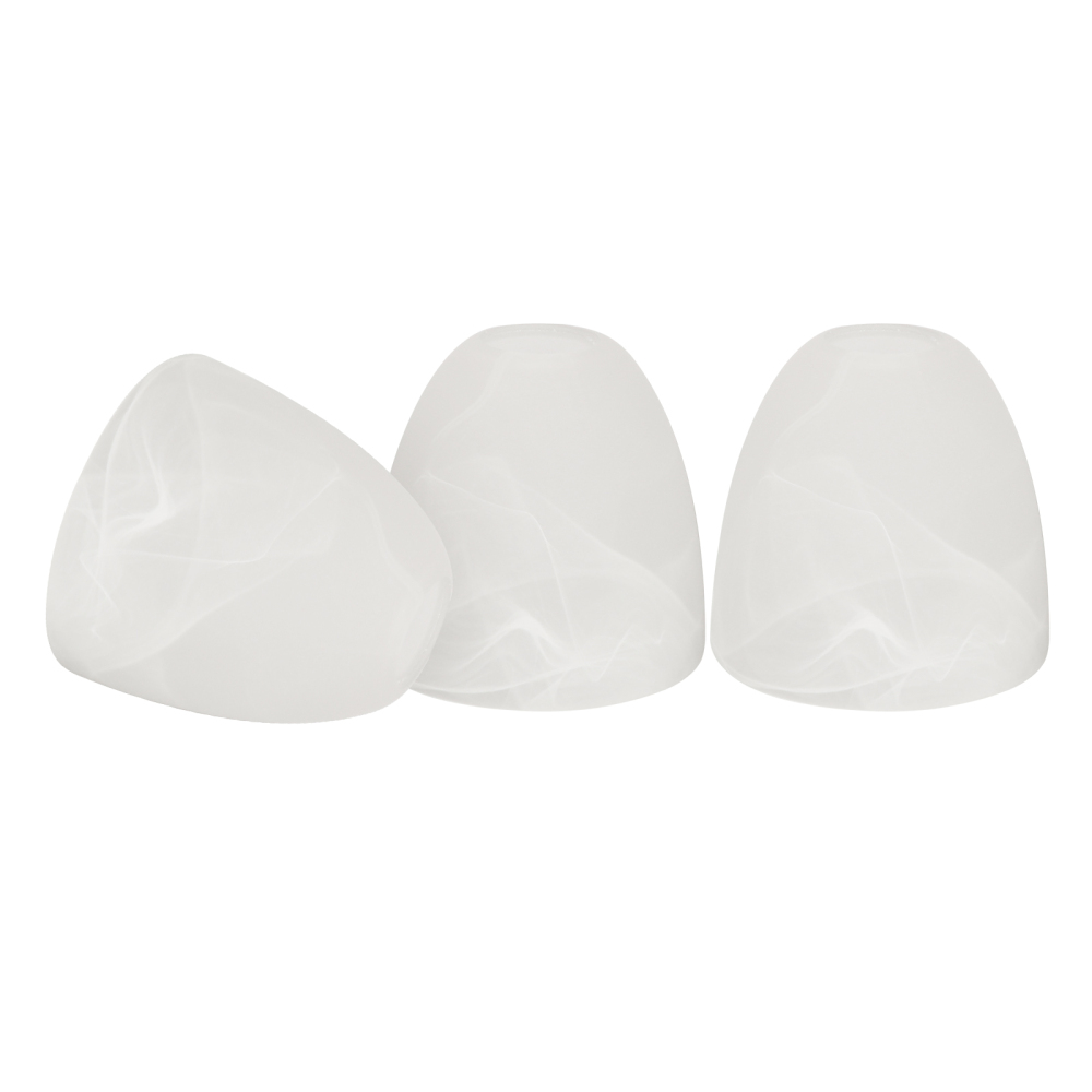 Anmytek 3 Pack Bell Shaped Alabaster Glass Shade, Traditional Style Lighting Fixture Shade Replacement for Ceiling Fan Lights Wall Light, Lipless with 1-5/8-inch Fitter Opening