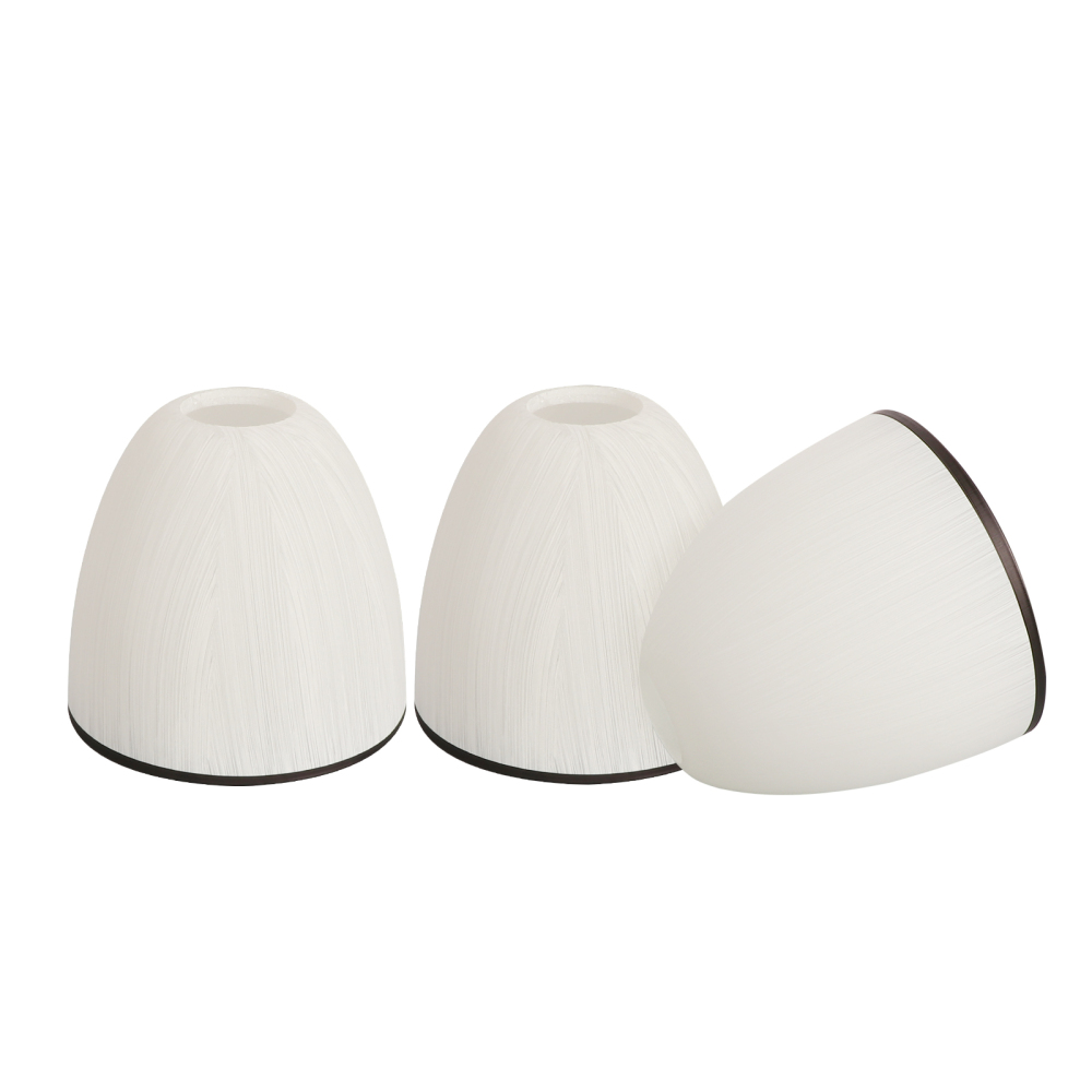 Anmytek 3 Pack Bell Shaped White Frosted Glass Shade, Traditional Style Modern Lighting Fixture Shade Replacement for Ceiling Fan Lights Wall Light, Lipless with 1-5/8-inch Fitter Opening