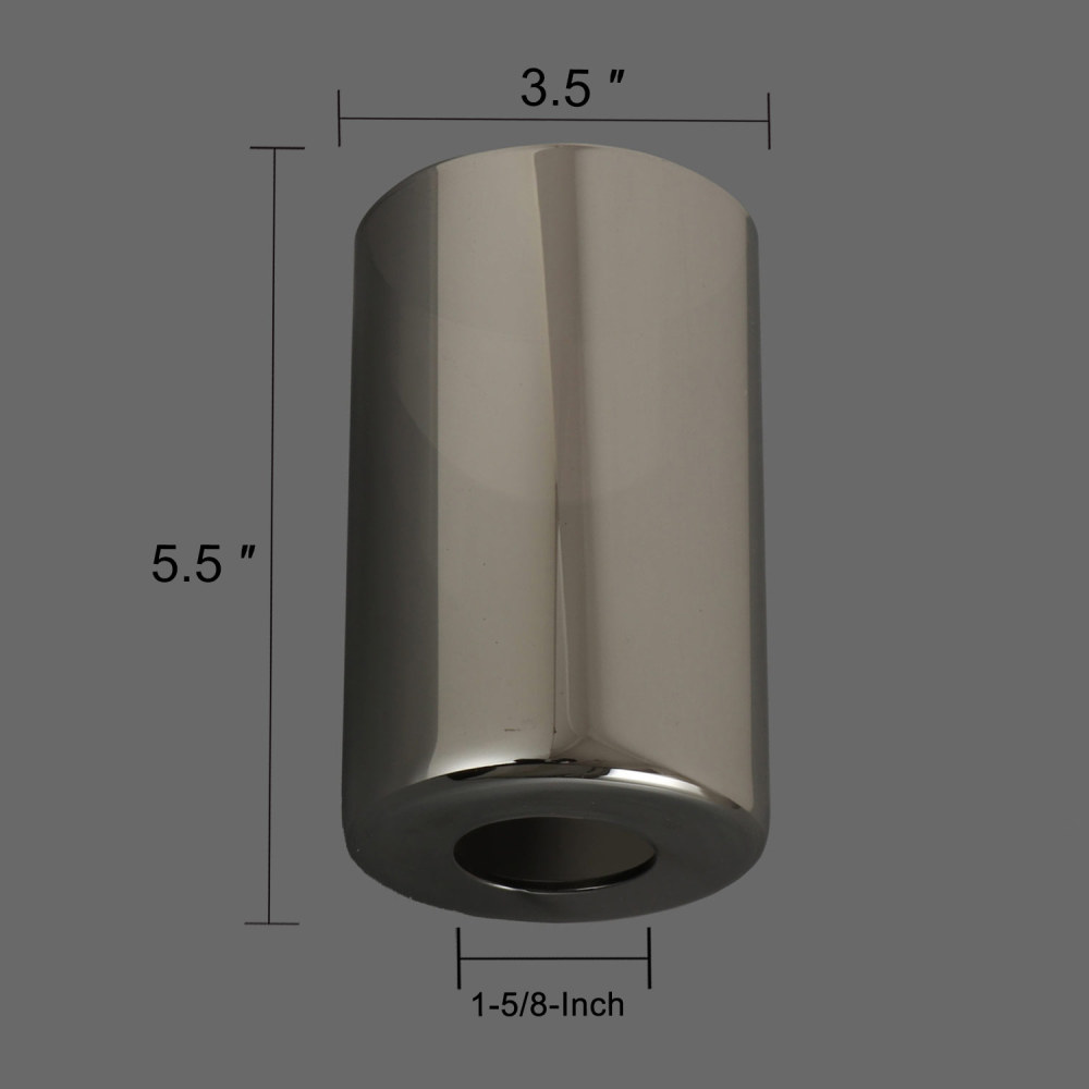 Anmytek Smoke Gray Glass Lamp Shade 2 Pack, Industrial Light Fixture Replacement Glass Cylinder Shade or Globe for Pendant Light Chandelier Wall Sconce, 1 5/8 inch Fitter