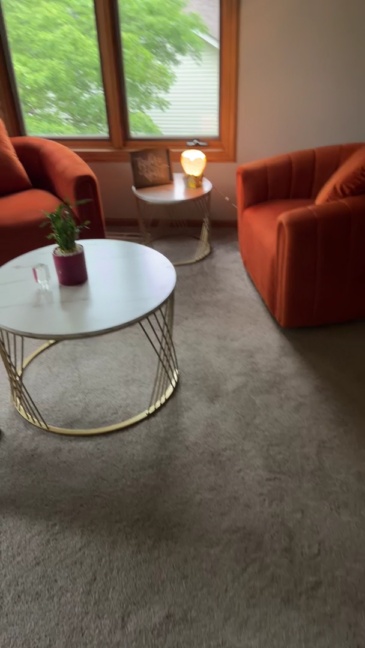 Anmytek Round Coffee Table Set of 2, Modern Coffee Tables for Living Room, Faux Marble Center Table, Nesting Coffee Table Simple Nightstand