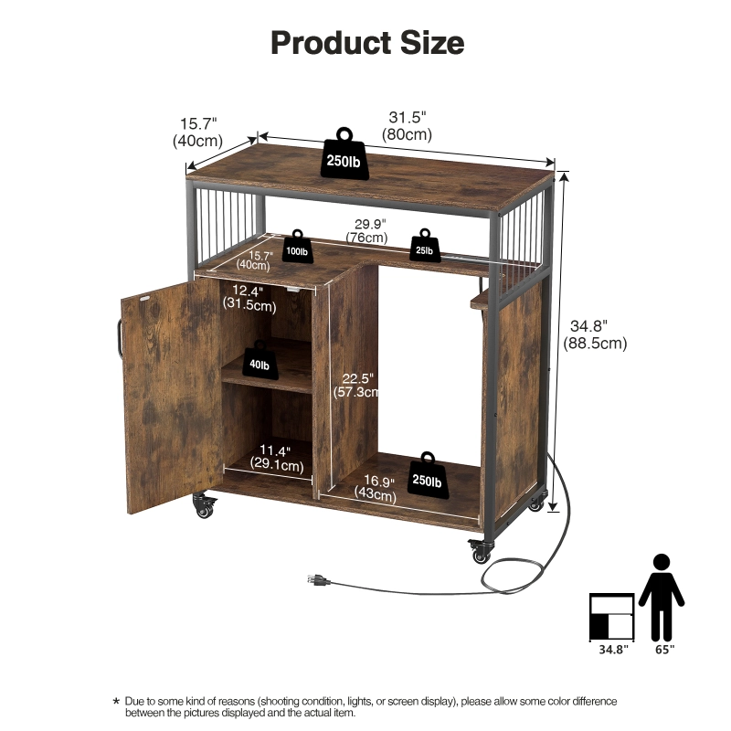 Anmytek Large Printer Stand with Storage, 4 Tier Printer Table with ...