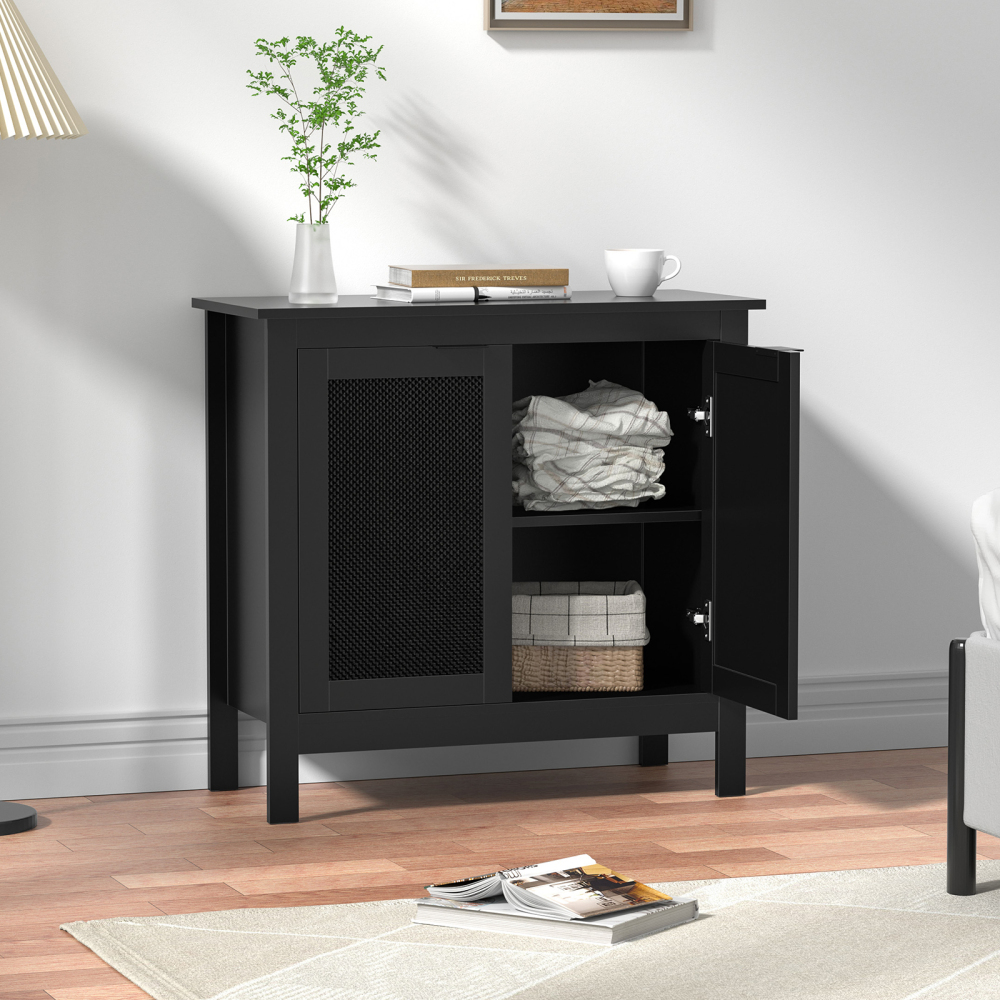 Anmytek Black Sideboard Buffet Cabinet, Farmhouse Kitchen Storage Cabinets