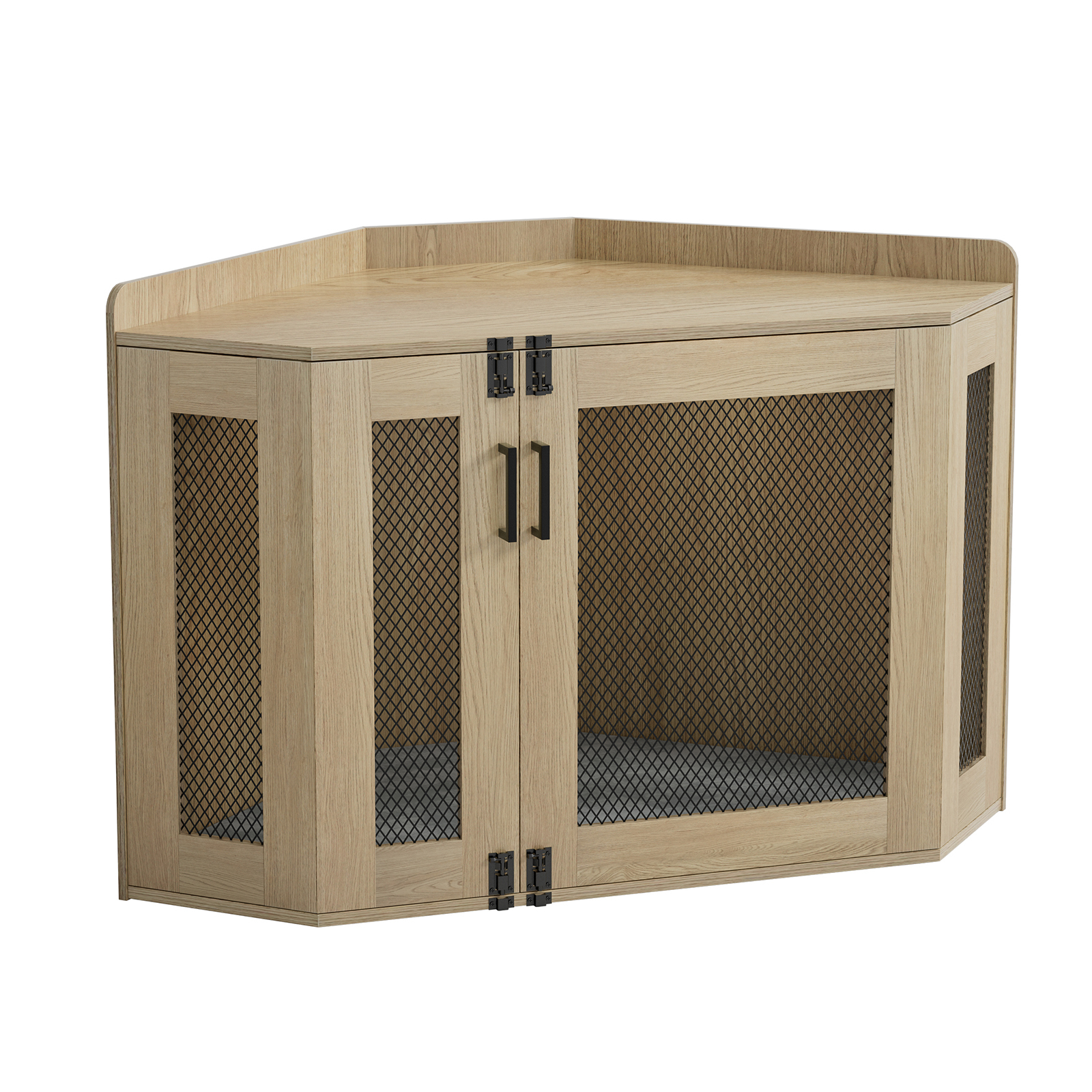 Anmytek Wooden Corner Dog Crate Furniture, Wooden Dog Kennel End Table
