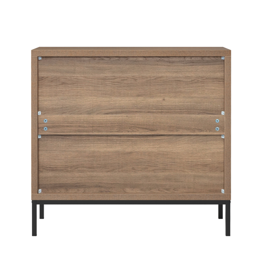 Anmytek 2PCS 3 Drawer Dresser with Natural Rattan, Large Nightstand Dresser for Bedroom