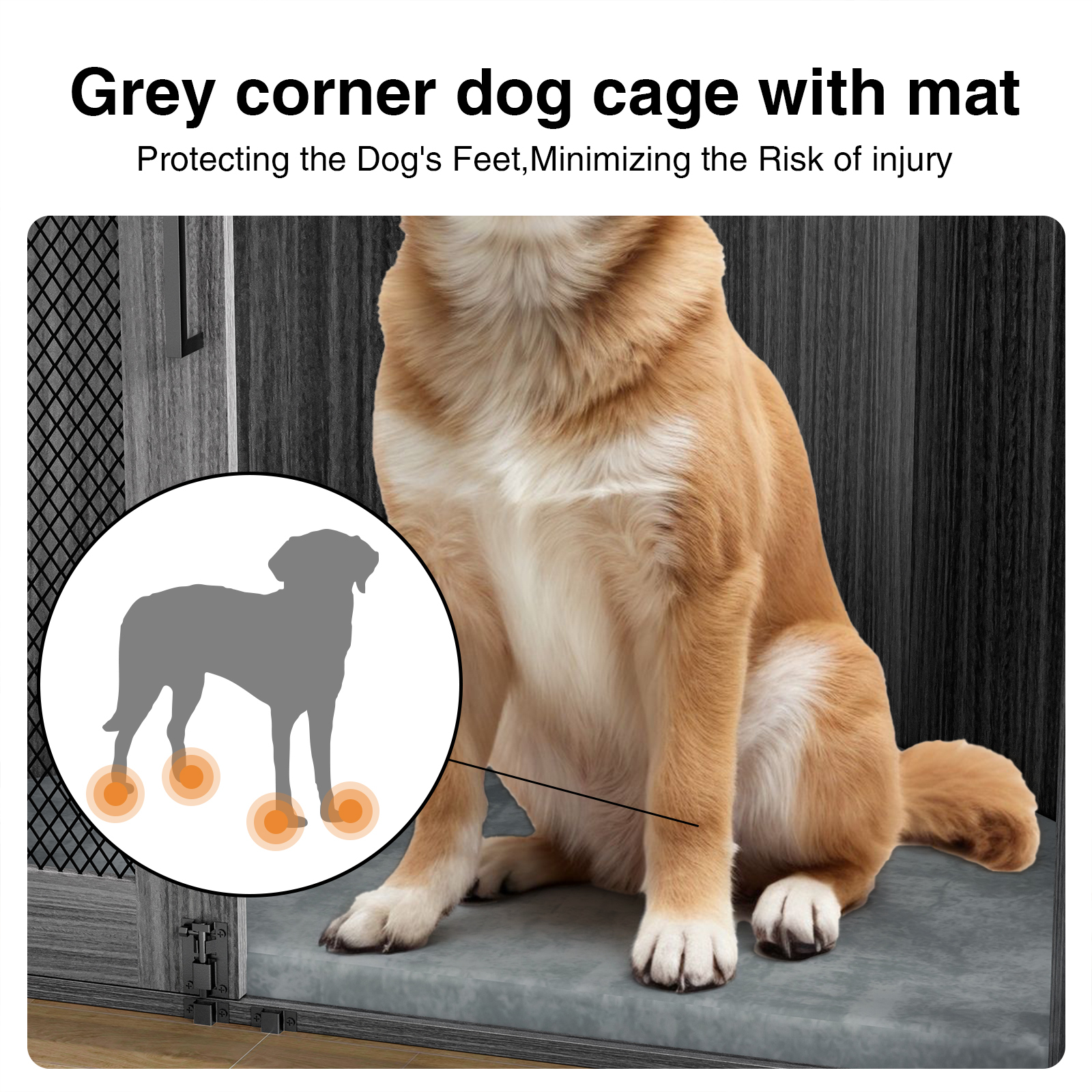 Anmytek Wooden Corner Dog Crate Furniture, Wooden Dog Kennel End Table