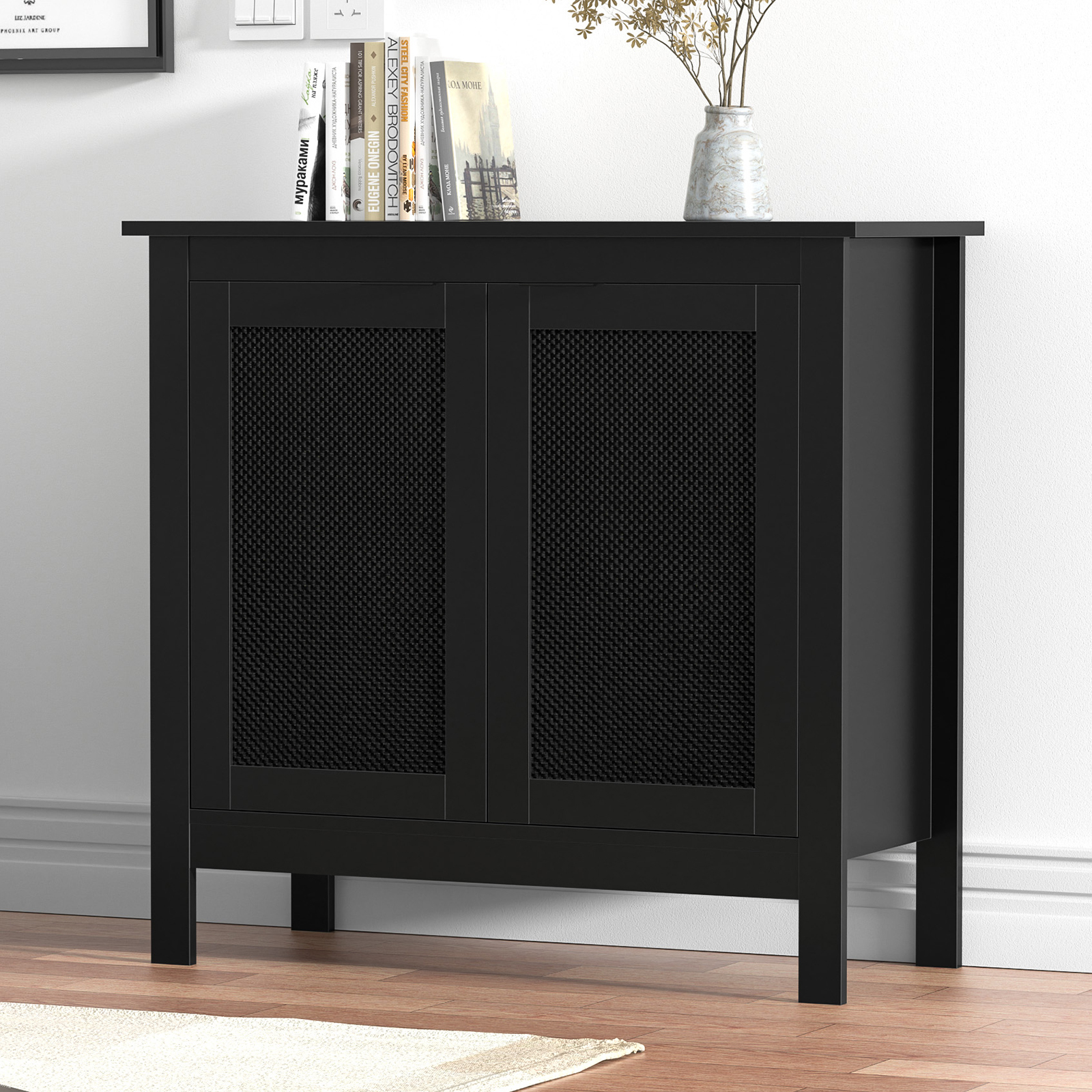 Anmytek Black Sideboard Buffet Cabinet, Farmhouse Kitchen Storage Cabinets