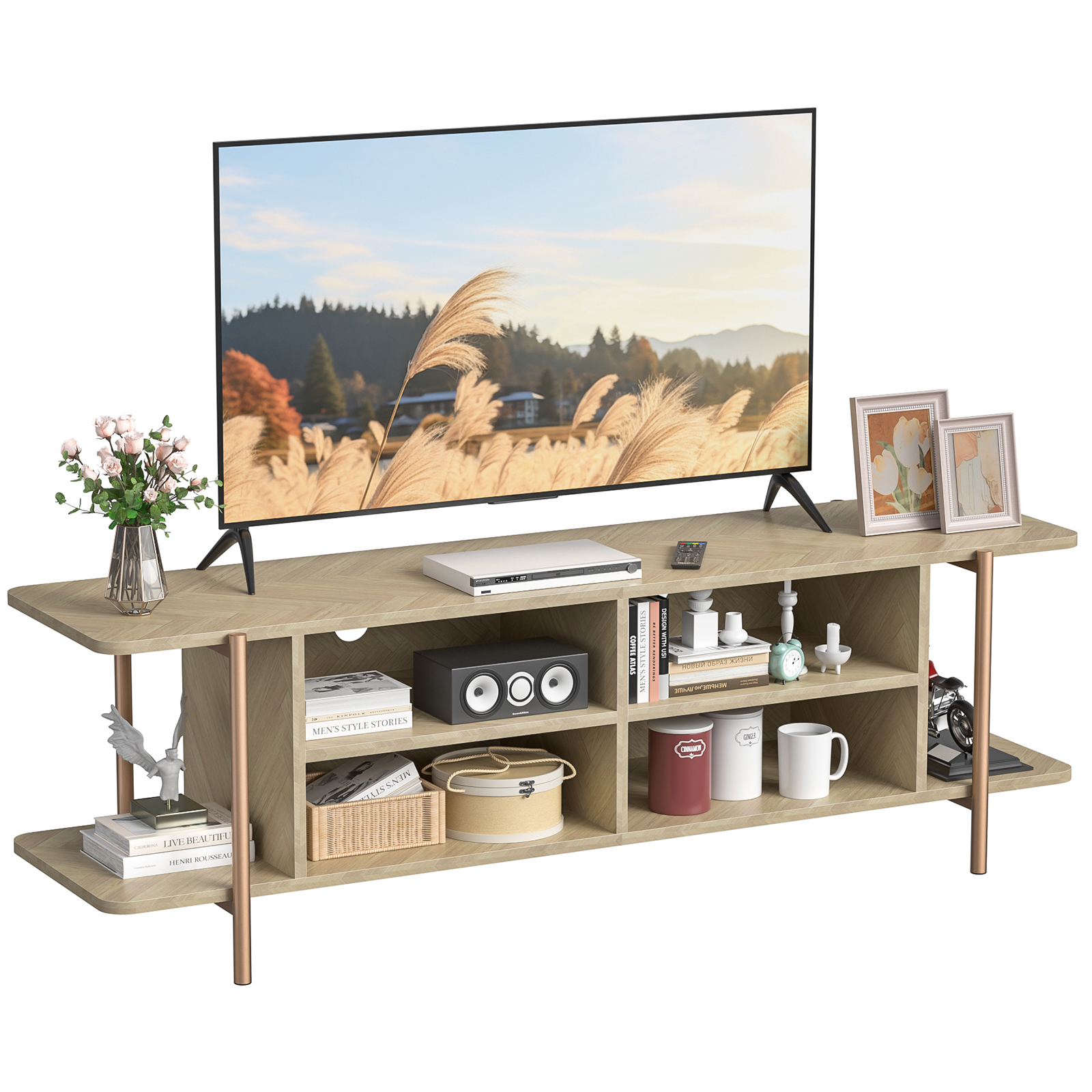 Anmytek TV Stand for TV up to 75 Inch, Entertainment Center TV Console Table