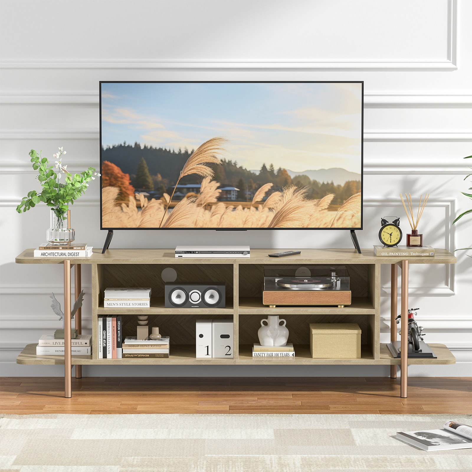Anmytek TV Stand for TV up to 75 Inch, Entertainment Center TV Console Table